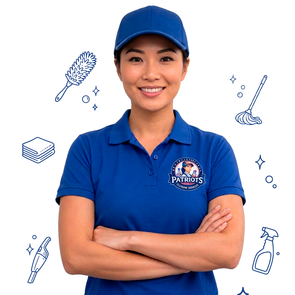 woman in uniform with crossed arms, smiling